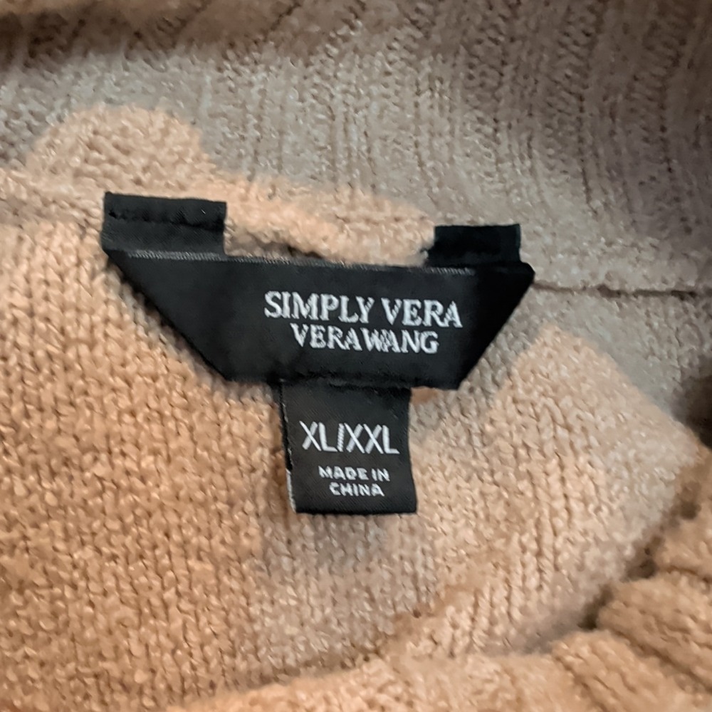 Simply Vera Vera Wang Women's Turtleneck Sweater Size XL/XXL Tan Long Sleeves - Picture 5 of 6